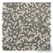 Mosaico reciclado mistura cinza em pequeno Roud